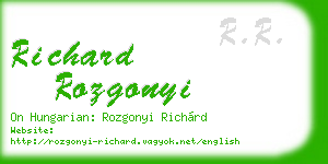 richard rozgonyi business card